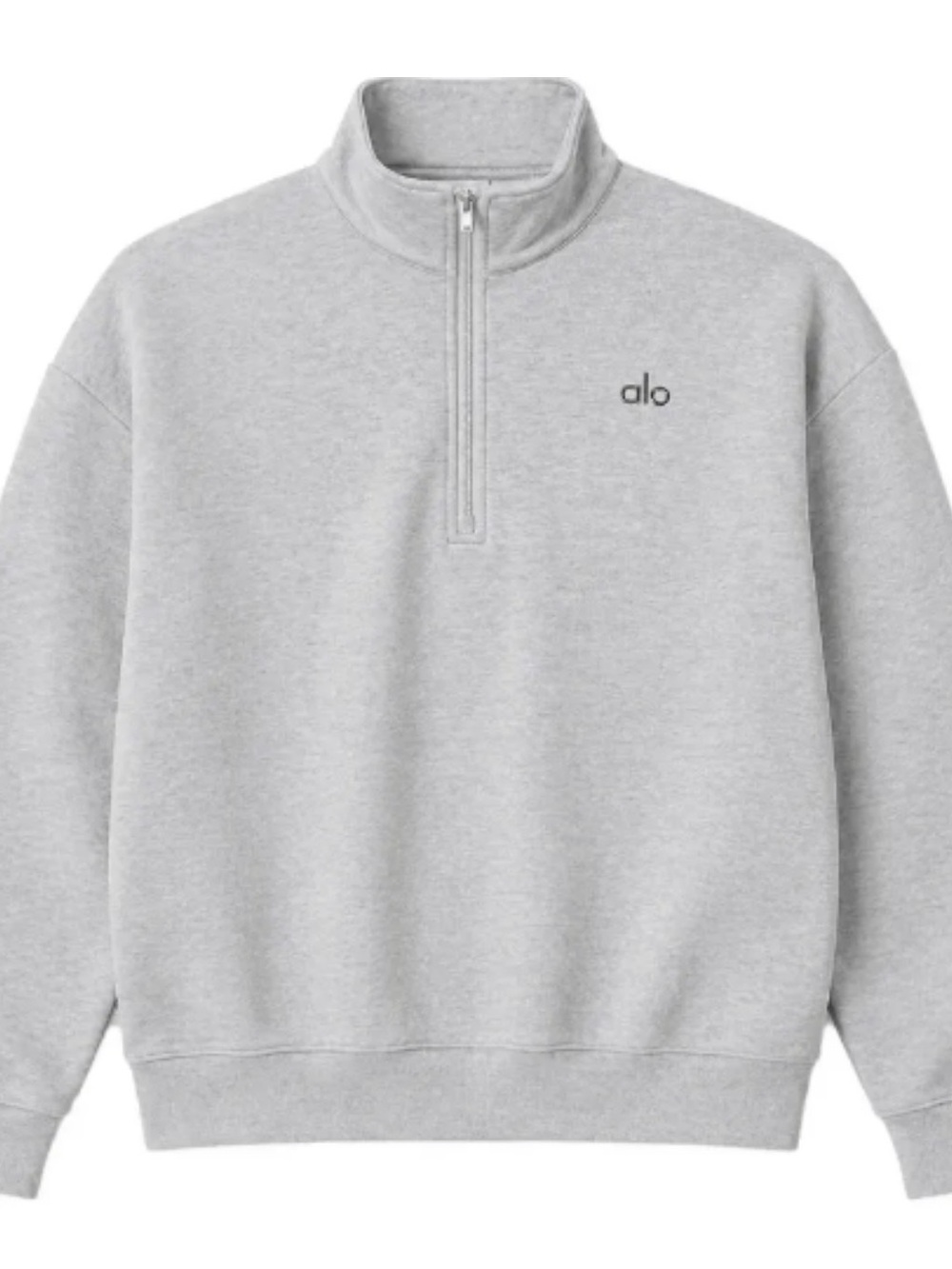 ALO Yoga Men's Light Grey Quarter-Zip Sweatshirt